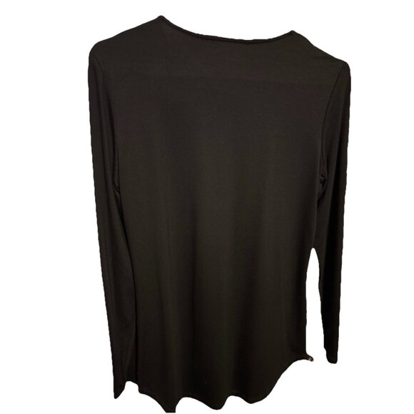 Modes Crystal Velvet Zip Front Long Sleeve Ladies Top Blouse No Tags - Picture 5 of 5